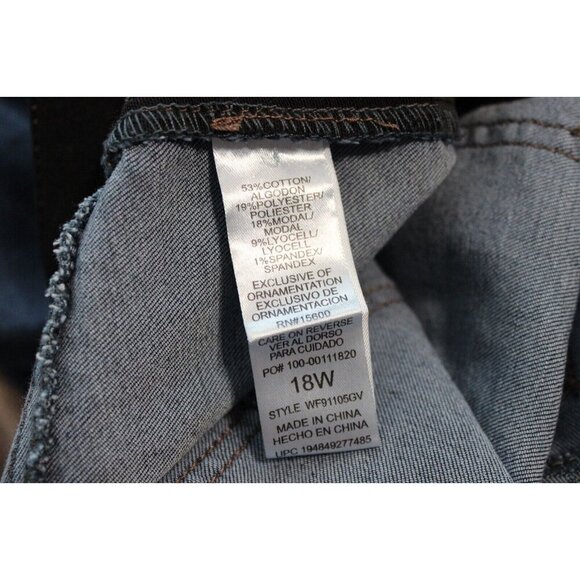 Democracy Ab Solution Jeans Size 18W Distressed Stretch Denim Slimming Comfort - Picture 13 of 13